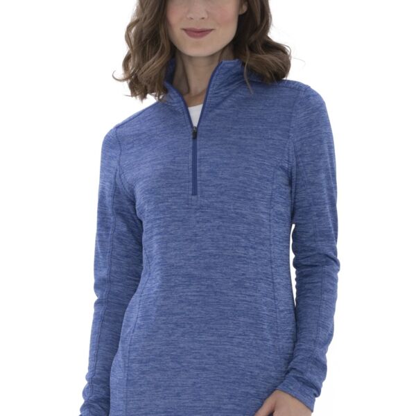 ATC DYNAMIC HEATHER FLEECE 1/2 ZIP LADIES' SWEATSHIRT. Thumbnail